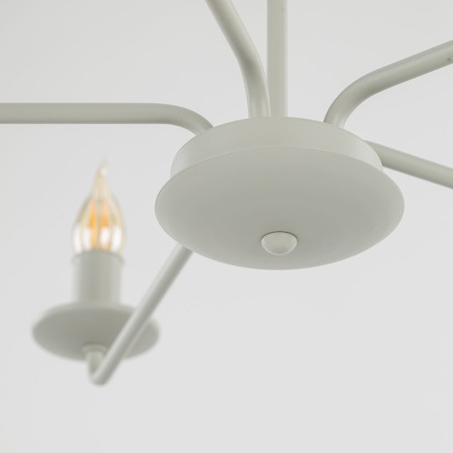 Lampa wisząca żyrandol klasyczny rustykalny industrialny retro świecznikowy beżowa TK Lighting Limal 10253 5x10W E14
