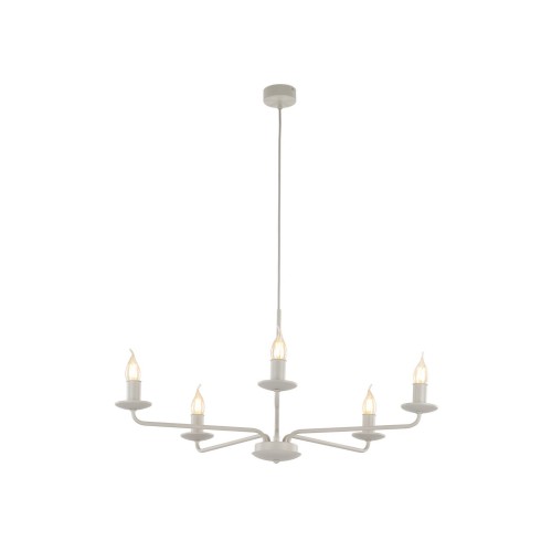 Lampa wisząca żyrandol klasyczny rustykalny industrialny retro świecznikowy beżowa TK Lighting Limal 10253 5x10W E14
