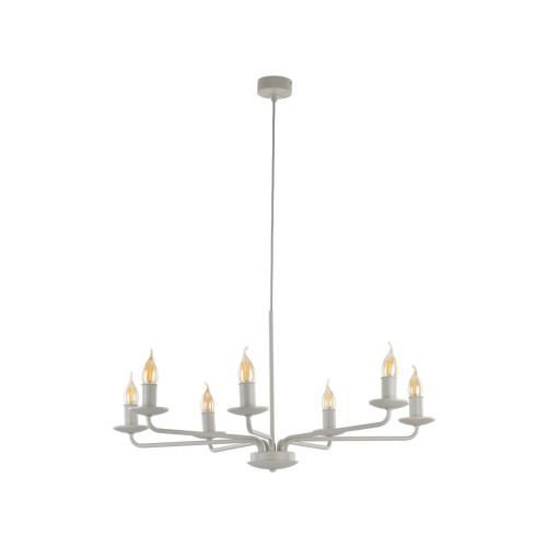 Lampa wisząca żyrandol klasyczny rustykalny industrialny retro świecznikowy beżowa TK Lighting Limal 10254 7x10W E14