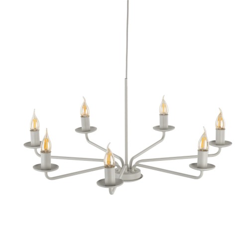 Lampa wisząca żyrandol klasyczny rustykalny industrialny retro świecznikowy beżowa TK Lighting Limal 10254 7x10W E14