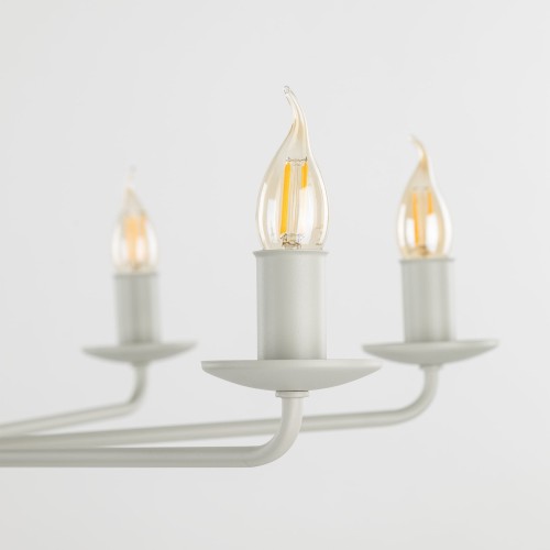 Lampa wisząca żyrandol klasyczny rustykalny industrialny retro świecznikowy beżowa TK Lighting Limal 10254 7x10W E14