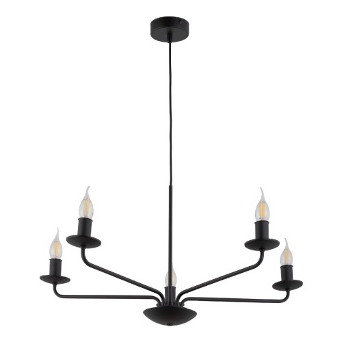 Tk Lighting Limal 4612 lampa wisząca 5x40W E14 czarna