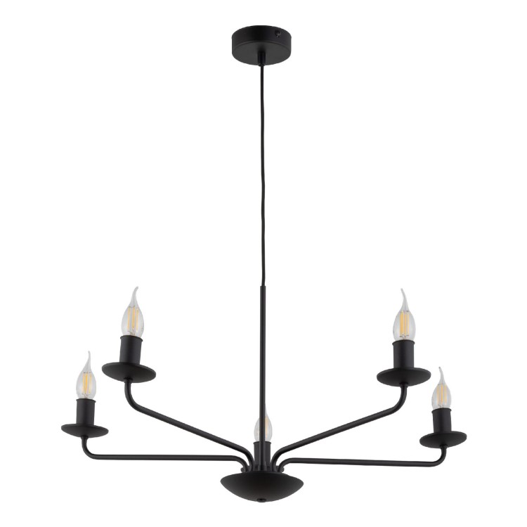 Tk Lighting Limal 4612 lampa wisząca 5x40W E14 czarna