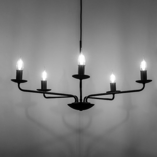 Tk Lighting Limal 4612 lampa wisząca 5x40W E14 czarna