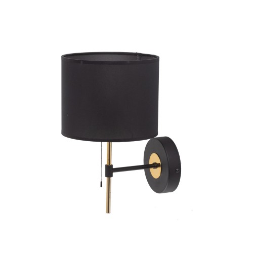Kinkiet nowoczesny elegancki glamour pręty abażur materiałowy czarny złoty TK Lighting Lord 4672 1x15W E27