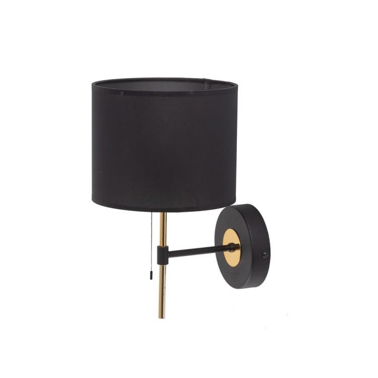 Kinkiet nowoczesny elegancki glamour pręty abażur materiałowy czarny złoty TK Lighting Lord 4672 1x15W E27