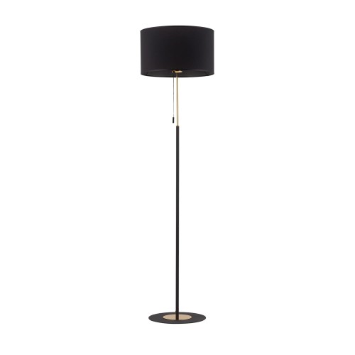 Lampa podłogowa nowoczesna elegancka glamour abażur materiałowy czarna złota TK Lighting Lord 5153 1x15W E27