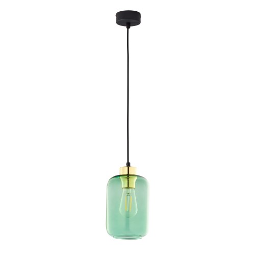 Lampa wisząca szklany klosz balon Tk Lighting Marco 6696 1x15W E27 zielona złota