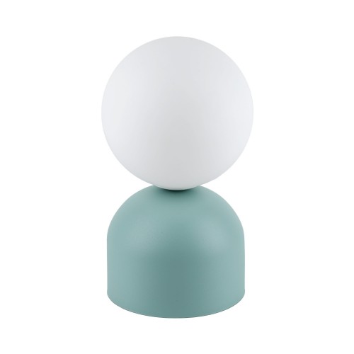 Lampka nowoczesna skandynawska loft klosz szklany kula miętowa biała TK Lighting Miki 16039 1x8W G9