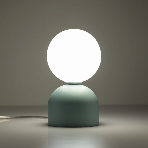 Lampka nowoczesna skandynawska loft klosz szklany kula miętowa biała TK Lighting Miki 16039 1x8W G9