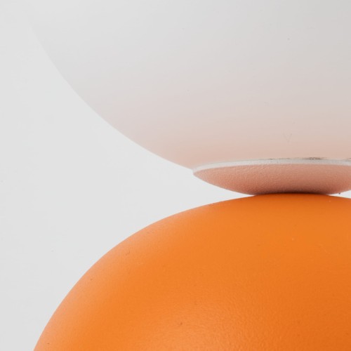 Lampka nowoczesna skandynawska loft klosz szklany kula pomarańczowa biała TK Lighting Miki 16041 1x8W G9