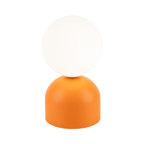 Lampka nowoczesna skandynawska loft klosz szklany kula pomarańczowa biała TK Lighting Miki 16041 1x8W G9