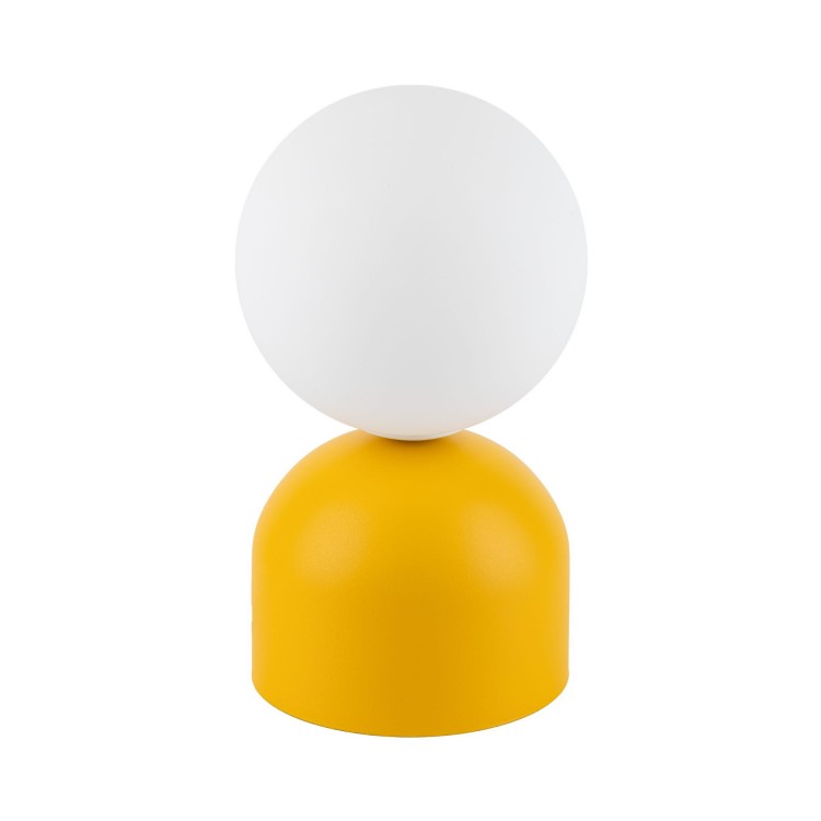 Lampka nowoczesna skandynawska loft klosz szklany kula żółta biała TK Lighting Miki 16040 1x8W G9
