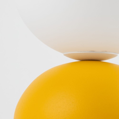 Lampka nowoczesna skandynawska loft klosz szklany kula żółta biała TK Lighting Miki 16040 1x8W G9