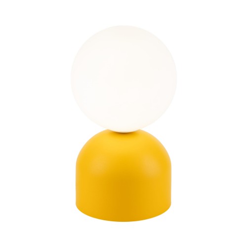 Lampka nowoczesna skandynawska loft klosz szklany kula żółta biała TK Lighting Miki 16040 1x8W G9