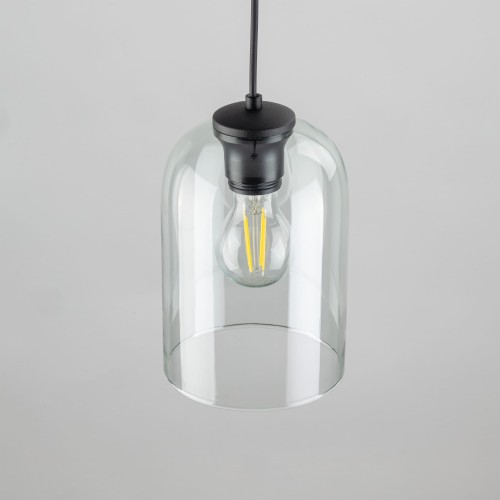 Lampa wisząca nowoczesna elegancka loft industrialna klosz szklany zielona czarna TK Lighting Molly 10298 1x15W E27