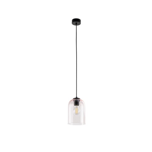 Lampa wisząca nowoczesna elegancka loft industrialna klosz szklany różowa czarna TK Lighting Molly 10296 1x15W E27