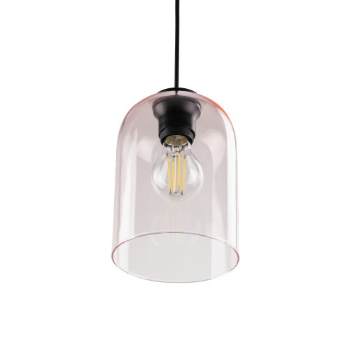 Lampa wisząca nowoczesna elegancka loft industrialna klosz szklany różowa czarna TK Lighting Molly 10296 1x15W E27