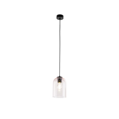 Lampa wisząca nowoczesna elegancka loft industrialna klosz szklany różowa czarna TK Lighting Molly 10296 1x15W E27