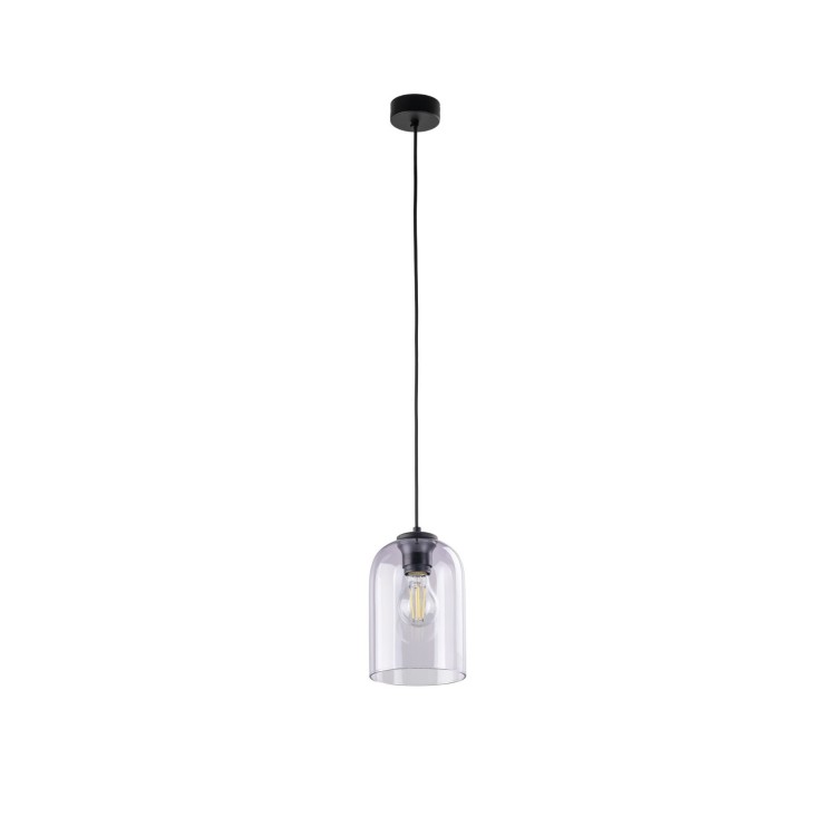 Lampa wisząca nowoczesna elegancka loft industrialna klosz szklany fioletowa czarna TK Lighting Molly 10299 1x15W E27