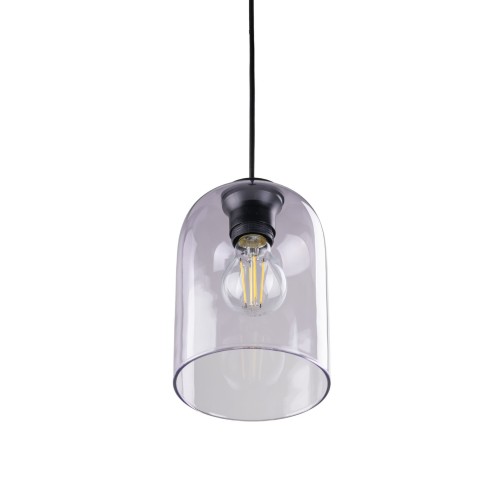 Lampa wisząca nowoczesna elegancka loft industrialna klosz szklany fioletowa czarna TK Lighting Molly 10299 1x15W E27