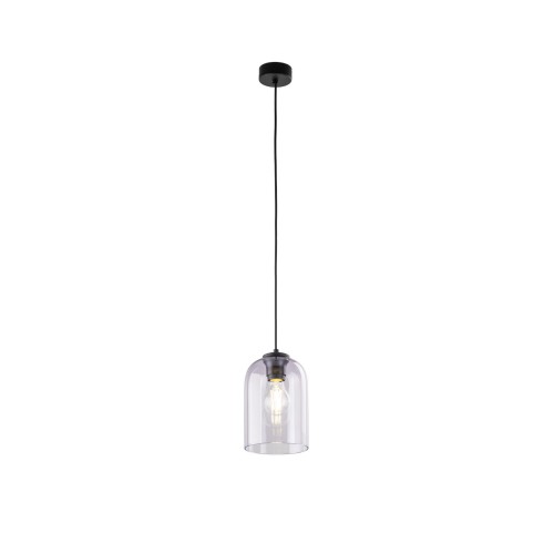 Lampa wisząca nowoczesna elegancka loft industrialna klosz szklany fioletowa czarna TK Lighting Molly 10299 1x15W E27