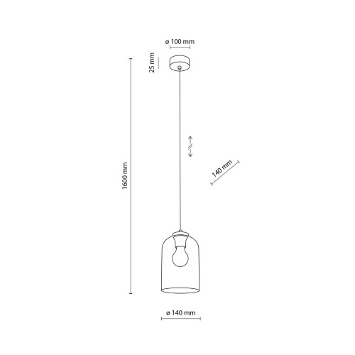 Lampa wisząca nowoczesna elegancka loft industrialna klosz szklany fioletowa czarna TK Lighting Molly 10299 1x15W E27
