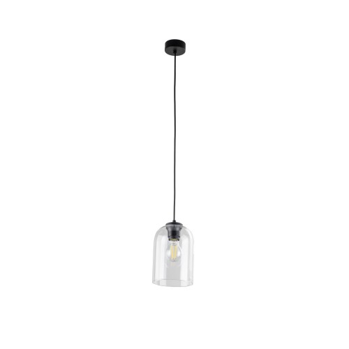 Lampa wisząca nowoczesna elegancka loft industrialna klosz szklany transparentna czarna TK Lighting Molly 10300 1x15W E27