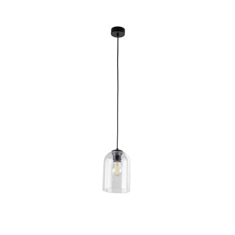 Lampa wisząca nowoczesna elegancka loft industrialna klosz szklany transparentna czarna TK Lighting Molly 10300 1x15W E27