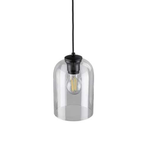 Lampa wisząca nowoczesna elegancka loft industrialna klosz szklany transparentna czarna TK Lighting Molly 10300 1x15W E27