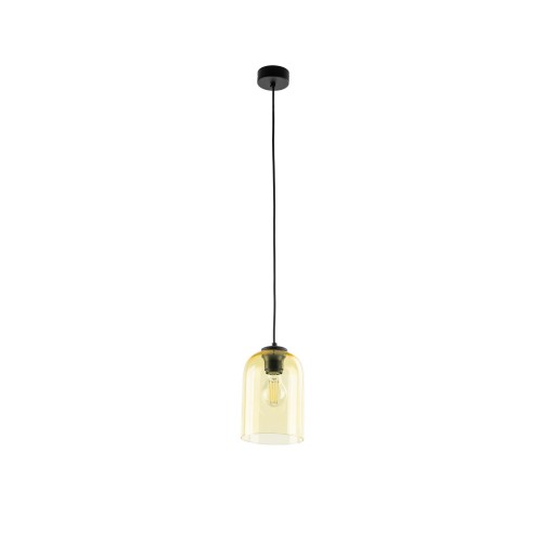 Lampa wisząca nowoczesna elegancka loft industrialna klosz szklany żółta czarna TK Lighting Molly 10297 1x15W E27