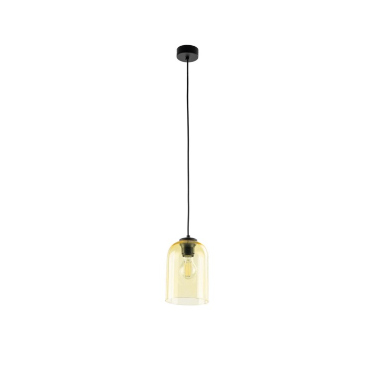 Lampa wisząca nowoczesna elegancka loft industrialna klosz szklany żółta czarna TK Lighting Molly 10297 1x15W E27