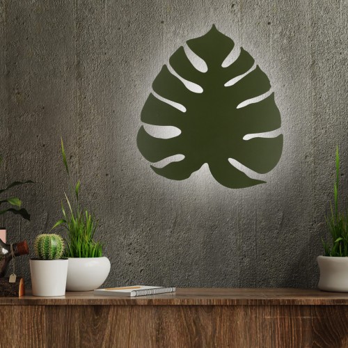 Kinkiet ścienny do salonu sypialni metalowy liść Tk Lighting Monstera 4668 3x6W G9 zielony