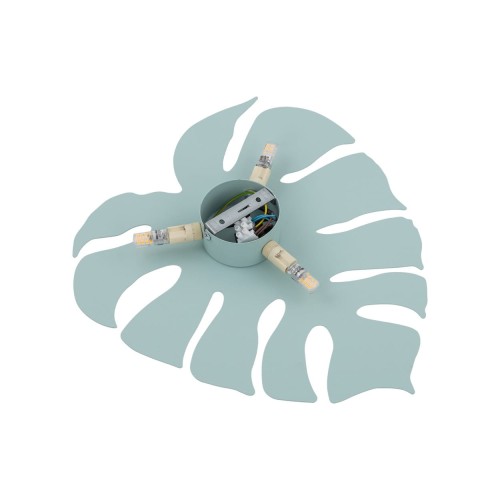 Kinkiet nowoczesny loft rustykalny skandynawski metalowy liść miętowy TK Lighting Monstera 5947 3x6W G9