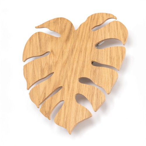 Kinkiet ścienny do salonu sypialni liść drewniany dąb TK Lighting Monstera 5422 3x6W G9