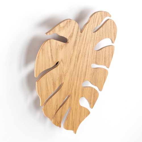 Kinkiet ścienny do salonu sypialni liść drewniany dąb TK Lighting Monstera 5422 3x6W G9