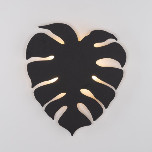 Kinkiet ścienny do salonu sypialni metalowy liść czarny TK Lighting Monstera 5916 4x6W G9