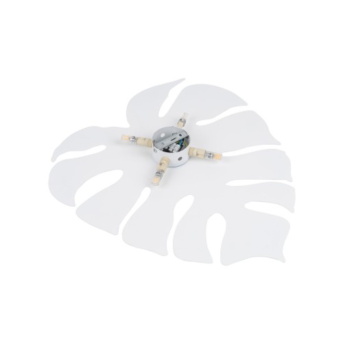 Kinkiet ścienny do salonu sypialni metalowy liść biały TK Lighting Monstera 5915 4x6W G9
