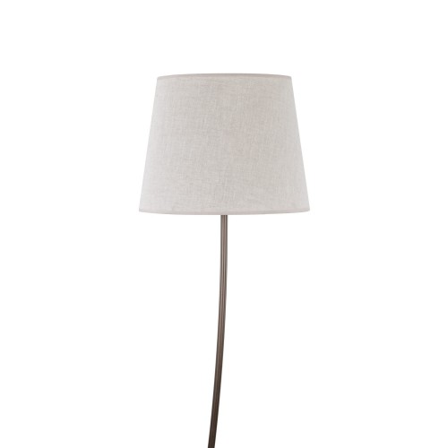 Lampa podłogowa nowoczesna boho skandynawska abażur materiałowy brązowa lniana TK Lighting Nicola 16028 1x15W E27