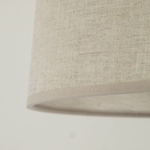Lampa podłogowa nowoczesna boho skandynawska abażur materiałowy brązowa lniana TK Lighting Nicola 16028 1x15W E27