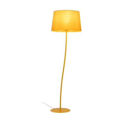 Lampa podłogowa nowoczesna boho skandynawska abażur materiałowy żółta TK Lighting Nicola 6645 1x15W E27