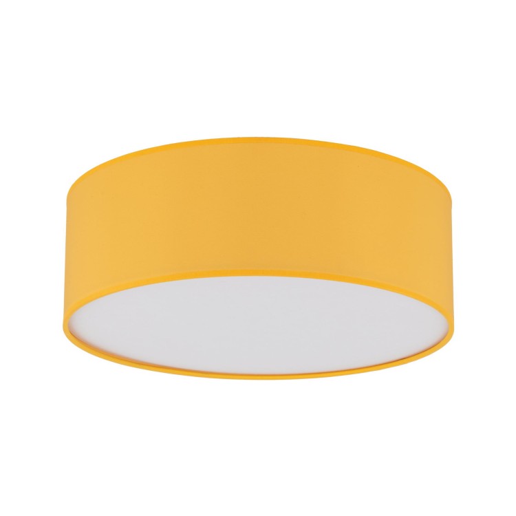 Plafon nowoczesny boho skandynawski abażur materiałowy koło żółty TK Lighting Nicola 10154 4x15W E27