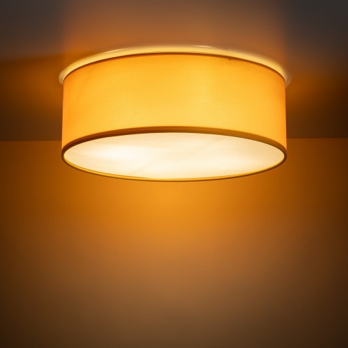 Plafon nowoczesny boho skandynawski abażur materiałowy koło żółty TK Lighting Nicola 10154 4x15W E27