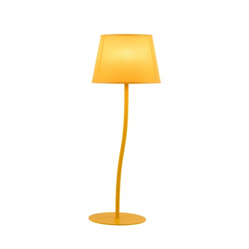 Lampka nowoczesna boho skandynawska abażur materiałowy żółta TK Lighting Nicola 6641 1x15W E27