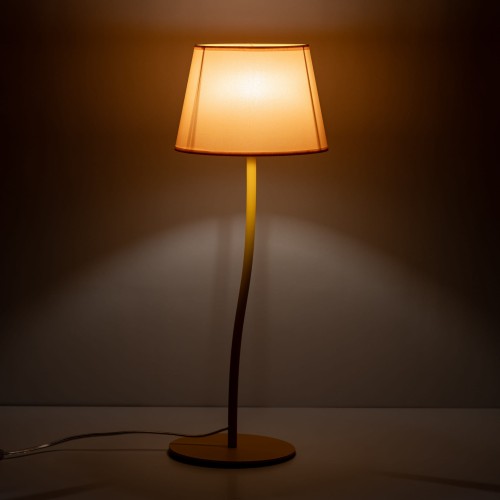 Lampka nowoczesna boho skandynawska abażur materiałowy żółta TK Lighting Nicola 6641 1x15W E27
