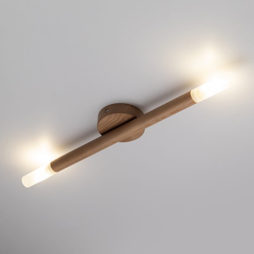 Kinkiet nowoczesny skandynawski boho drewniany podłużny rurka sosna TK Lighting Noble 4523 2x6W G9