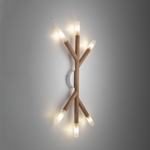 Plafon nowoczesny skandynawski boho drewniany patyk rurka sosna TK Lighting Noble 4525 6x6W G9