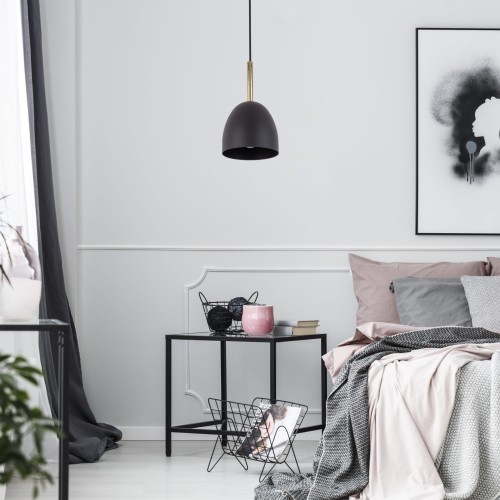 Tk Lighting Nord 4870 lampa wisząca 1x15W E27 czarna drewniana