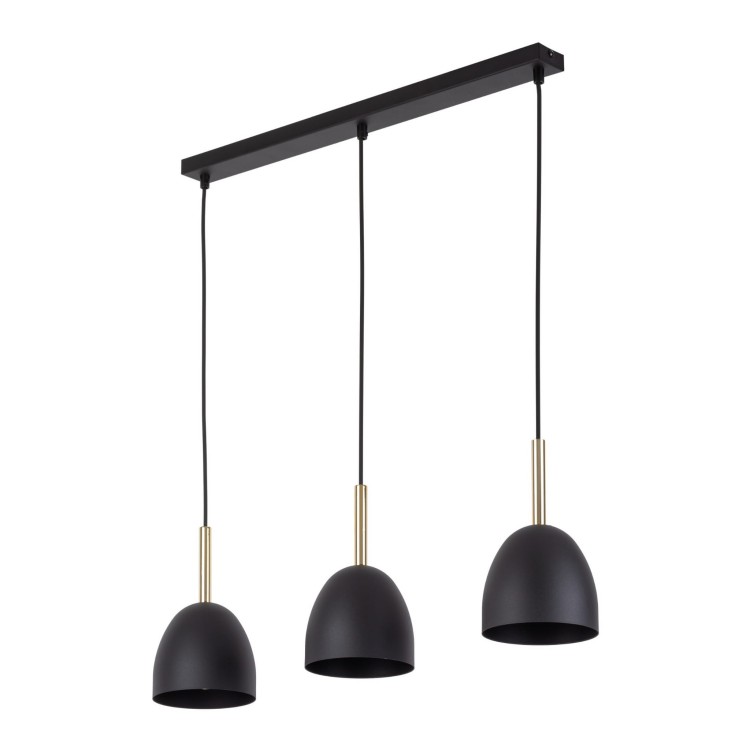 Tk Lighting Nord 4871 lampa wisząca 3x15W E27 czarna drewniana