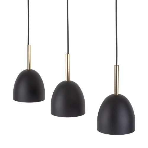Tk Lighting Nord 4871 lampa wisząca 3x15W E27 czarna drewniana